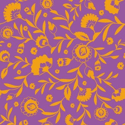 soat creation pattern psychedelic folk flowers orange purple