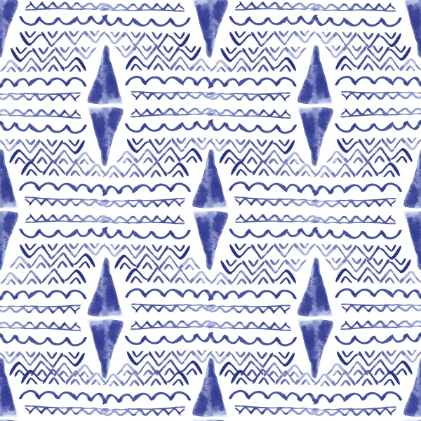 soat creation pattern indigo blue watercolor aquarelle motif