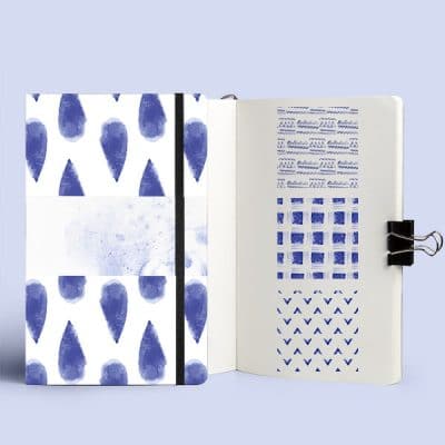 soat creation stationery papeterie watercolor blue aquarelle moti pattern