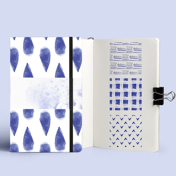 soat creation stationery papeterie watercolor blue aquarelle moti pattern